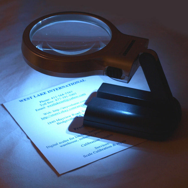 3X Illuminated Magnifier 3" Lighted Magnifying Glass LED Folding Stand