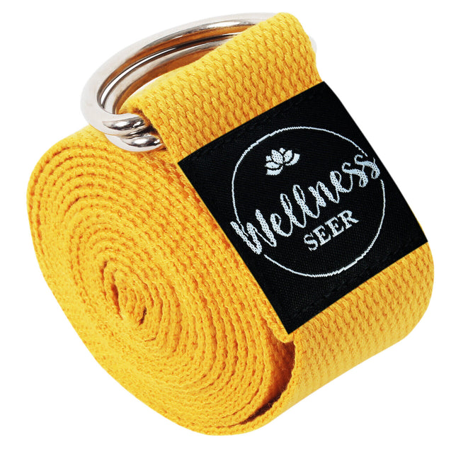 Yoga Stretch Strap Adjustable D-Ring Buckle Belt Gym Waist Leg Fit 8.5ft Cotton