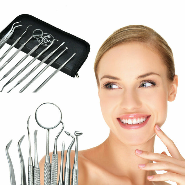 Professional Dental Oral Hygiene Kit 8 Tools Deep Cleaning Teeth Care Travel Set
