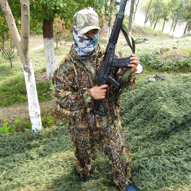 3D Ghillie Suit Set Sniper Train Leaf Jungle Forest Wood Hunting Camouflage