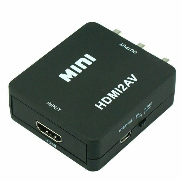 Mini Composite HDMI CVBS RCA to AV Video Converter Adapter 720p 1080p Upscaler