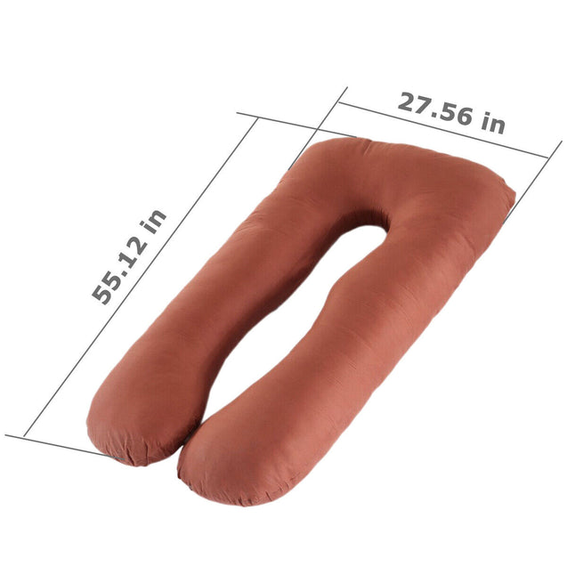 Large U Shaped Contoured Body Pregnancy Nursing Maternity Pillow Cozy Comfort