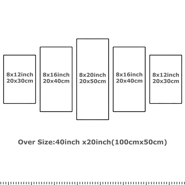 5PCS Unframed Modern Wall Art Painting Print Canvas Picture Home Room Decor Gift