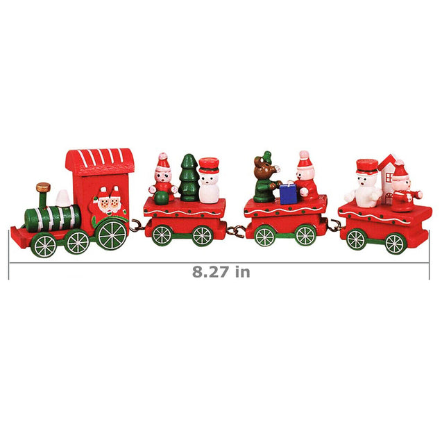 Christmas Wood Train Santa Claus Xmas Ornament Kids Toy Gift Festival Home Decor