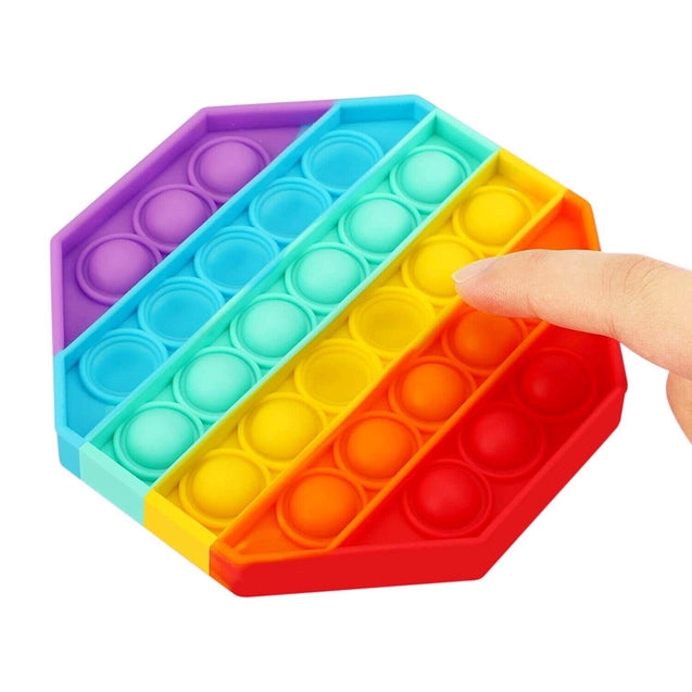4 PACK Rainbow Popit Fidget it Pop Toy Push Bubble Sensory Set Stress Relief