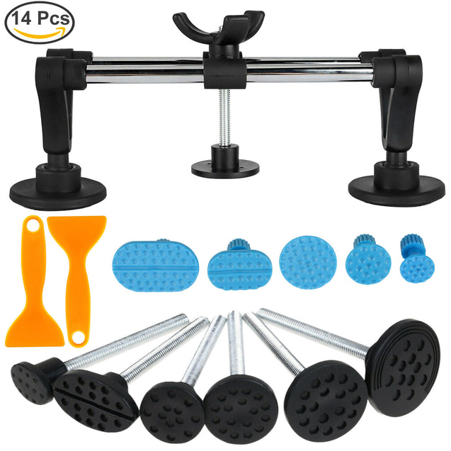 Car Paintless Dent Puller Tabs Bridge Lifter Body Repair Hail Removal Tool Kit