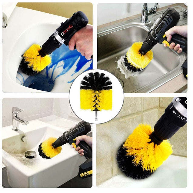 3 PCS Drill Brushes Set Tile Grout Power Scrubber Cleaner Spin Tub Shower Wall