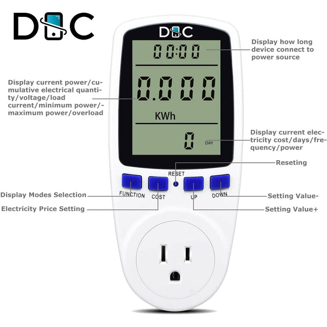 Digital Power Saving Energy Monitor Watt Amp Volt KWh Meter Electricity Analyzer