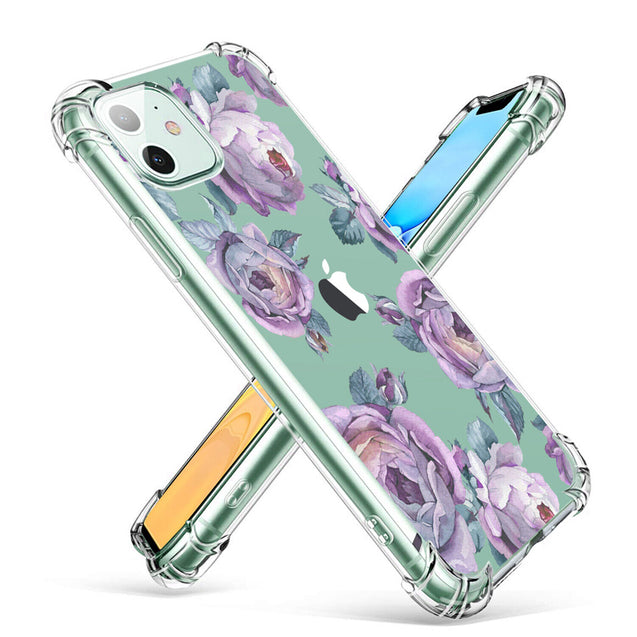 iPhone 11 Case Clear Flower Design Soft Flexible TPU Ultra Thin Shockproof