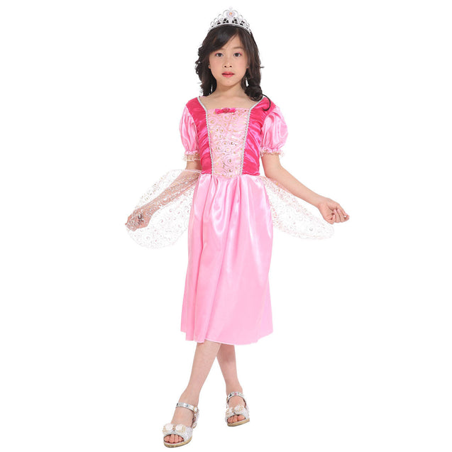 Girl Costume Dress Frozen Anna Elsa Cosplay Skirt Performance Party Halloween