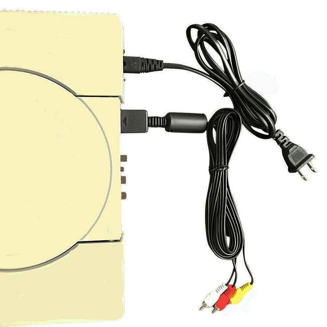 Audio AV RCA+AC Cable Power Supply Adapter Cord For Sony Playstation 1/2 PS2 FAT
