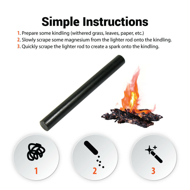 Pack of 8 Ferrocerium 5/16" Flint Fire Starter Survival Camping Rods