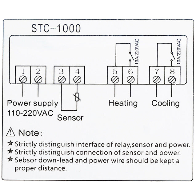 Universal STC-1000 Digital Temperature Controller Thermostat w/ Sensor AC 110V