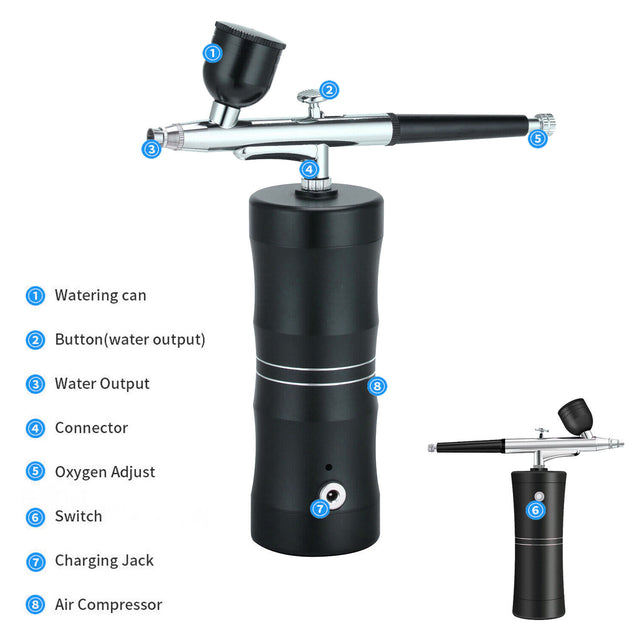 Portable Air Compressor Kit Air-Brush Paint Spray Gun Nail Tattoo Art Airbrush