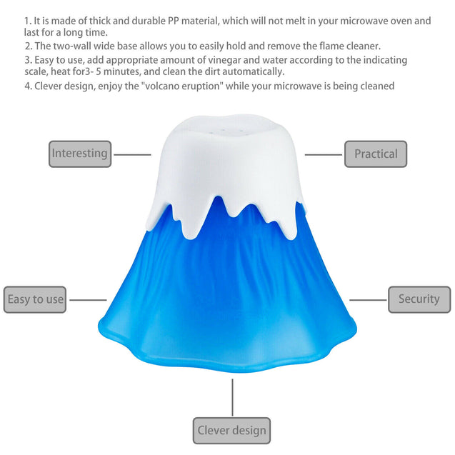 Volcano Erupt Microwave Oven Cleaner Steam Clean Kitchen Gadget Cleaning Tool