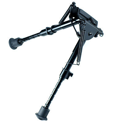 6" ~ 9" Adjustable Spring Return Foldable Rifle Bipod Picatinny w/ Rail Adapter