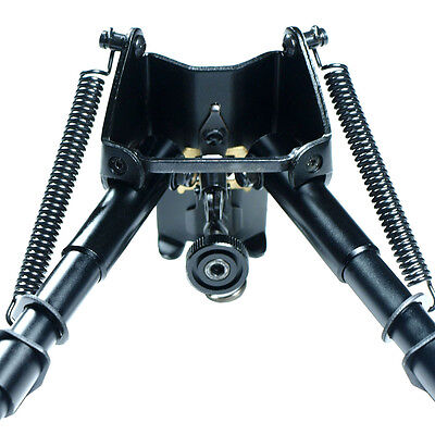 6" ~ 9" Adjustable Spring Return Foldable Rifle Bipod Picatinny w/ Rail Adapter