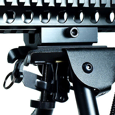 6" ~ 9" Adjustable Spring Return Foldable Rifle Bipod Picatinny w/ Rail Adapter