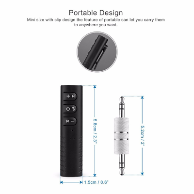 Bluetooth Receiver 3.5mm Plug Portable Wireless Audio Adapter Car AUX w/ Clip - Anyvolume.com