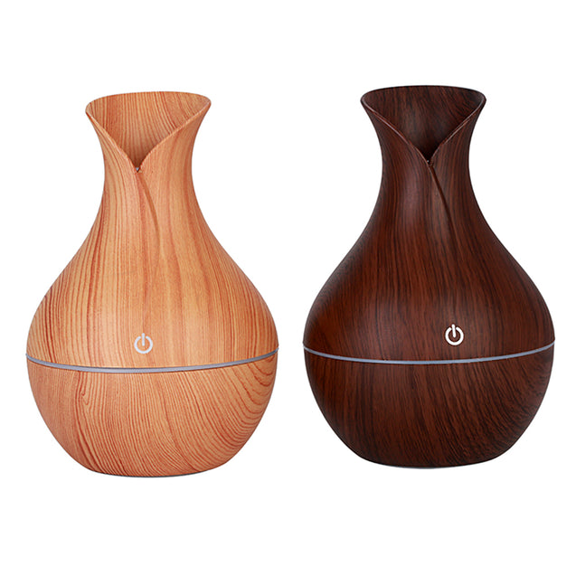 7 Color Aroma Essential Oil Diffuser Wood Grain Aromatherapy Humidifier 130ML
