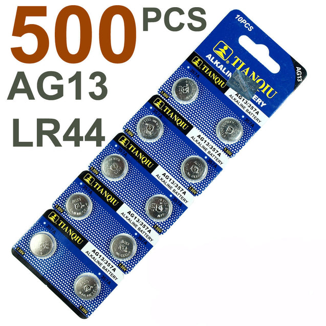 500 PCS LR44 AG13 357 LR1154 1.5V Alkaline Battery for Watch Lighter
