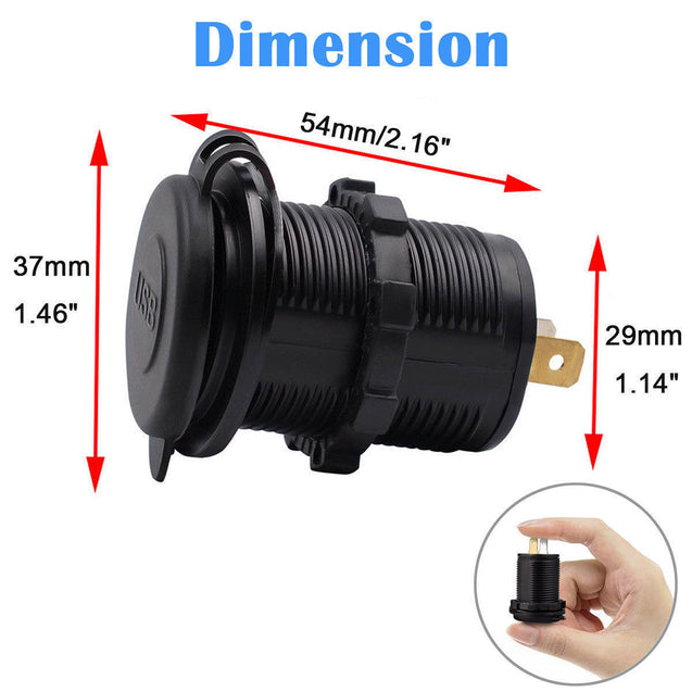 12V Car Cigarette Lighter Socket Dual 2.1A USB Port Charger Power Outlet LED - Anyvolume.com