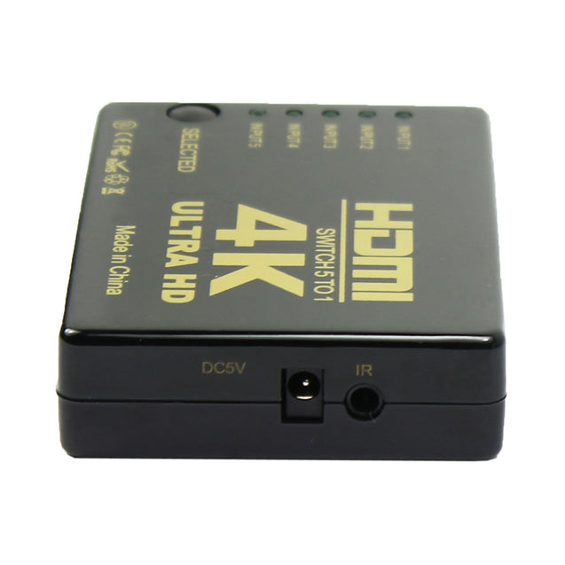 Ultra HD 4K 5 Port HDMI Switch Box Splitter 3D 1080P IR Remote Control HUB - Anyvolume.com