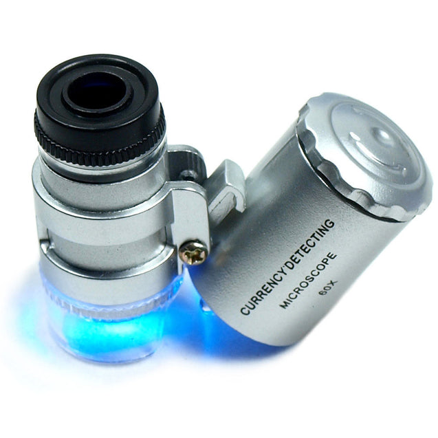 Mini 60X Jewelers Loupe / Magnifier with LED & Fluorescence Ultra Violet Lights - Anyvolume.com