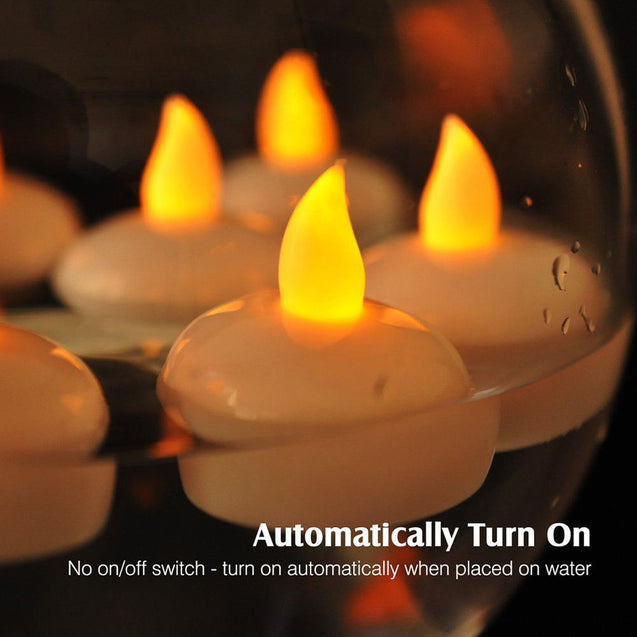 Flameless MultiColor Flickering LED Candle Water Sensor Floating Party Holiday - Anyvolume.com