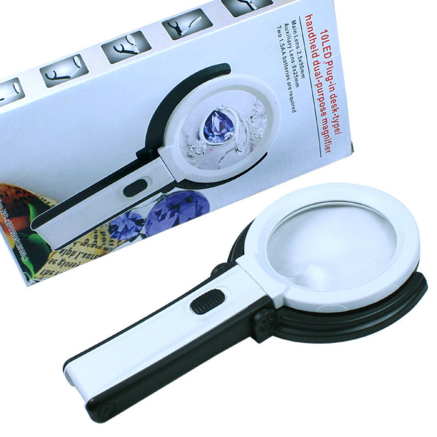2.5X-8X Foldable LED Lighted Magnifying Lamp Reading Magnifier with USB Charger - Anyvolume.com