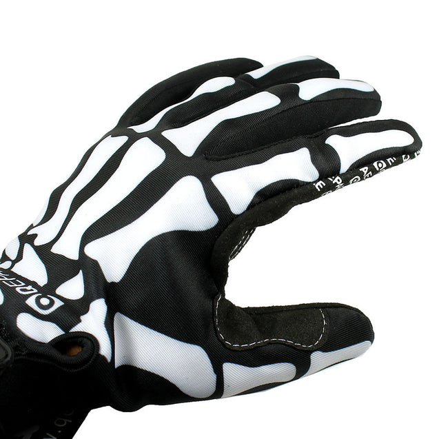Biker Skeleton Bone Gloves Racing Cycling Motorcycle Mechanics Goth Full Finger - Anyvolume.com