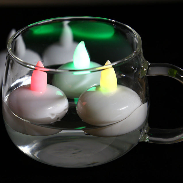 Flameless MultiColor Flickering LED Candle Water Sensor Floating Party Holiday - Anyvolume.com