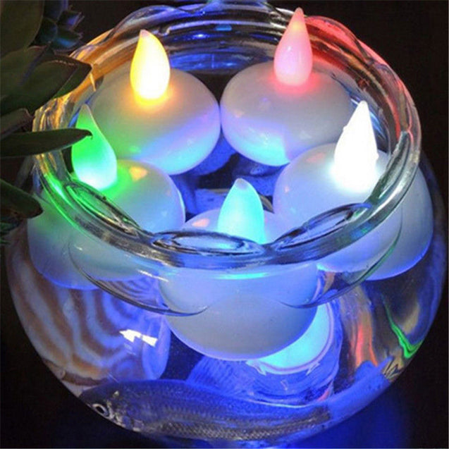 Flameless MultiColor Flickering LED Candle Water Sensor Floating Party Holiday - Anyvolume.com