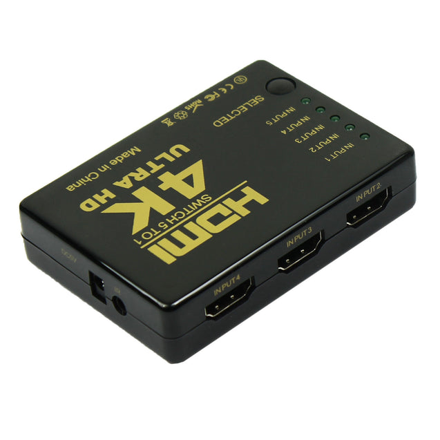 Ultra HD 4K 5 Port HDMI Switch Box Splitter 3D 1080P IR Remote Control HUB - Anyvolume.com