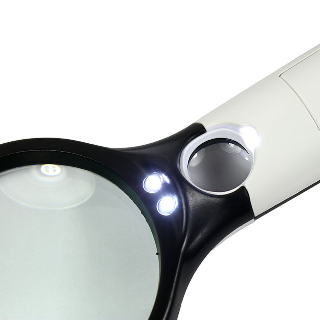 LED Lighted 3X & 45X Handheld Magnifier Reading Magnifying Glass Lens Jewelry - Anyvolume.com