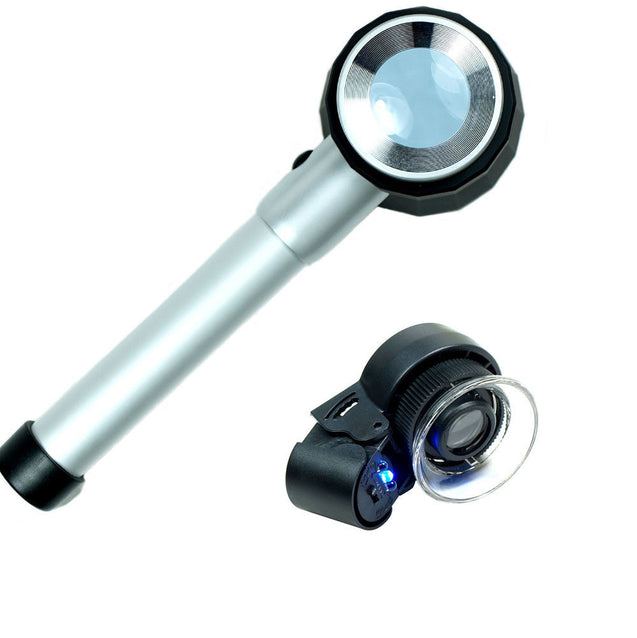 High Quality 10X Optical glass Lighted Magnifier 45X Jewelers Loupe with LED UV - Anyvolume.com