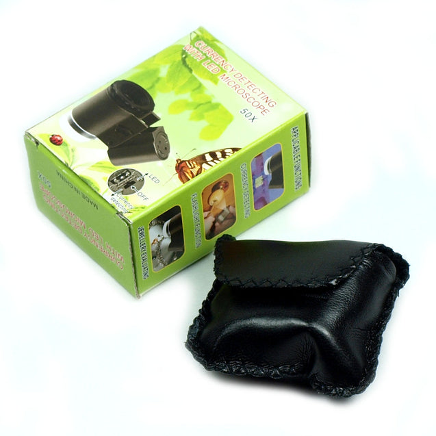 Mini 50X  Lighted Jewelers Loupe - Magnifier with LED-Fluorescence Lights #9882A - Anyvolume.com