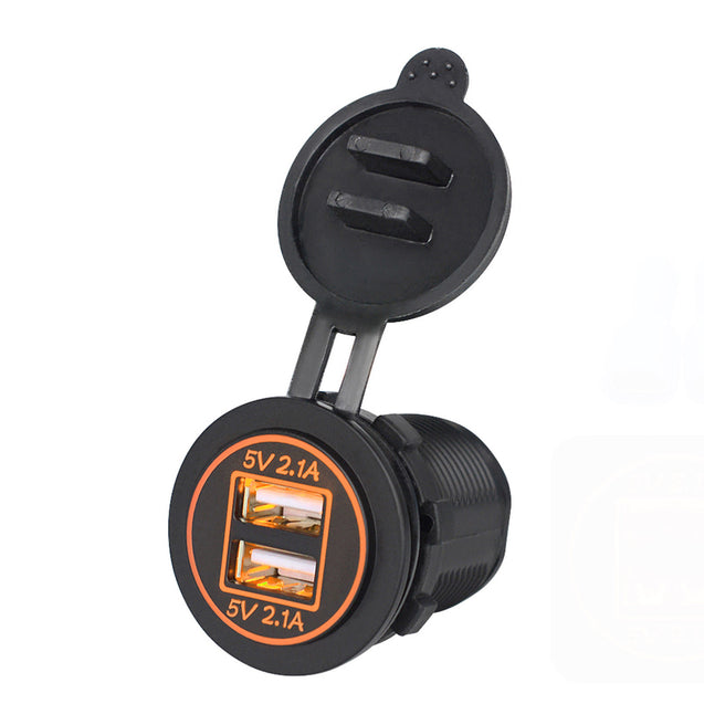 12V Car Cigarette Lighter Socket Dual 2.1A USB Port Charger Power Outlet LED - Anyvolume.com