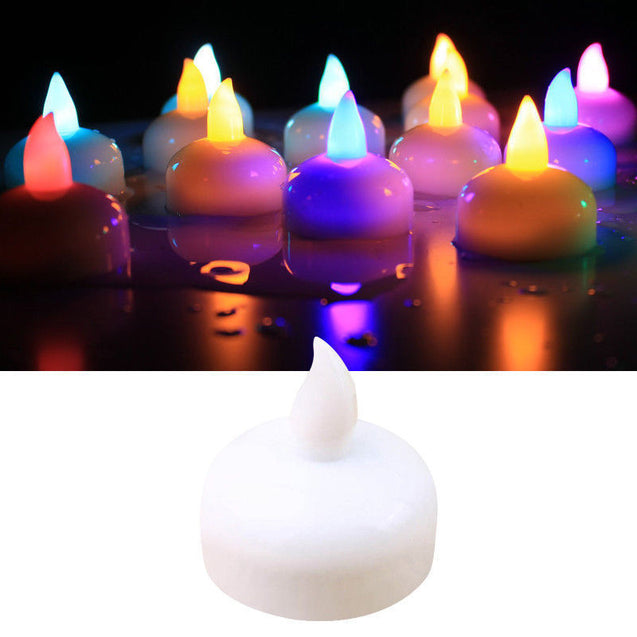 Flameless MultiColor Flickering LED Candle Water Sensor Floating Party Holiday - Anyvolume.com