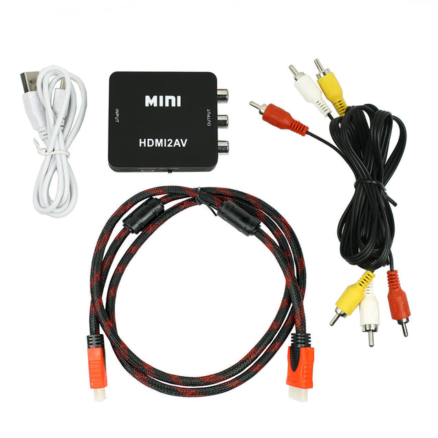 Mini HDMI to Composite CVBS RCA AV Video Converter Adapter 1080p with Cables - Anyvolume.com