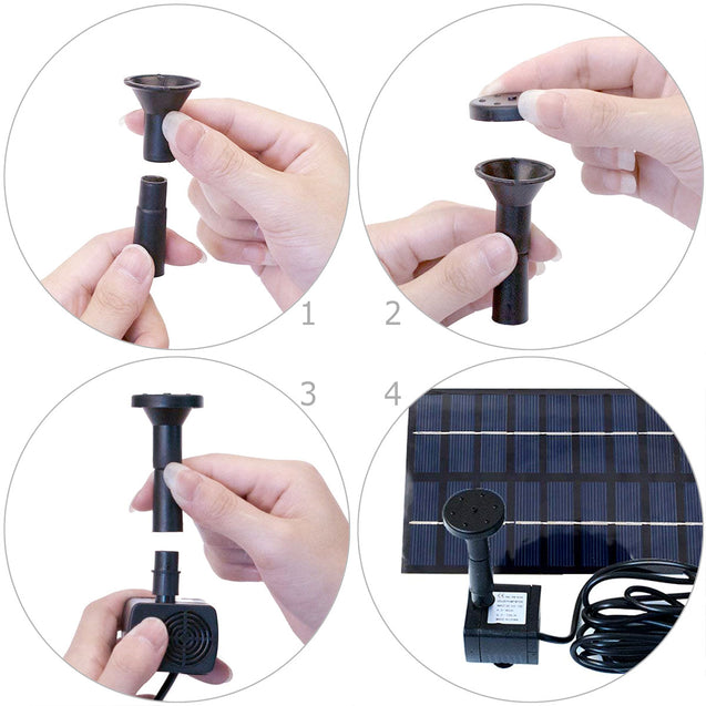 Solar Power Fountain Submersible Water Pump With Filter Panel Pond Pool 150L/h