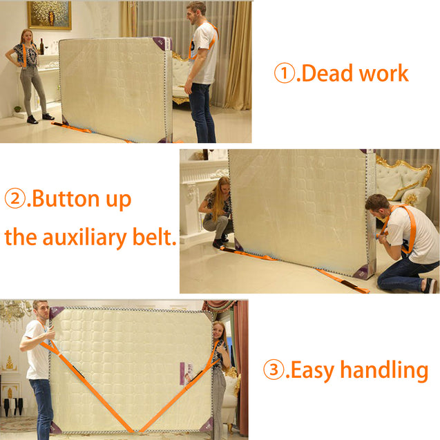 2-Person Lifting and Moving straps for furniture, appliances, mattresses or heavy objects