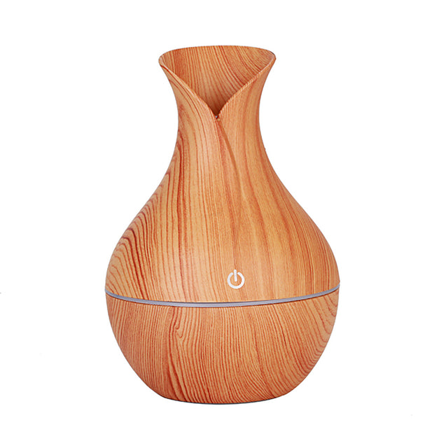 7 Color Aroma Essential Oil Diffuser Wood Grain Aromatherapy Humidifier 130ML