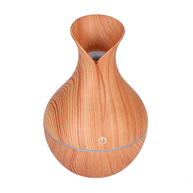 7 Color Aroma Essential Oil Diffuser Wood Grain Aromatherapy Humidifier 130ML
