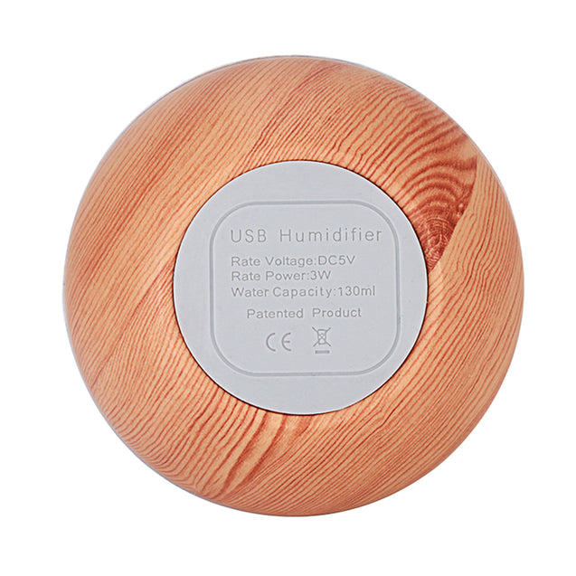 7 Color Aroma Essential Oil Diffuser Wood Grain Aromatherapy Humidifier 130ML