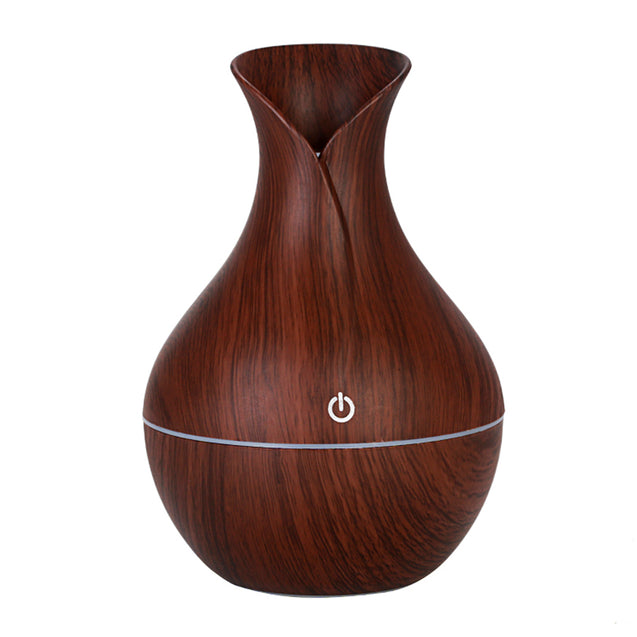7 Color Aroma Essential Oil Diffuser Wood Grain Aromatherapy Humidifier 130ML