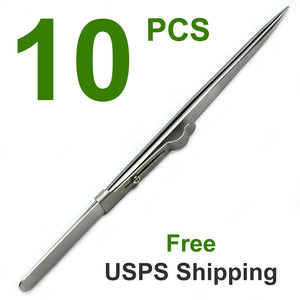 10 PCS Diamond Gemstone Tweezers side lock indented serrated Tips easy pick up