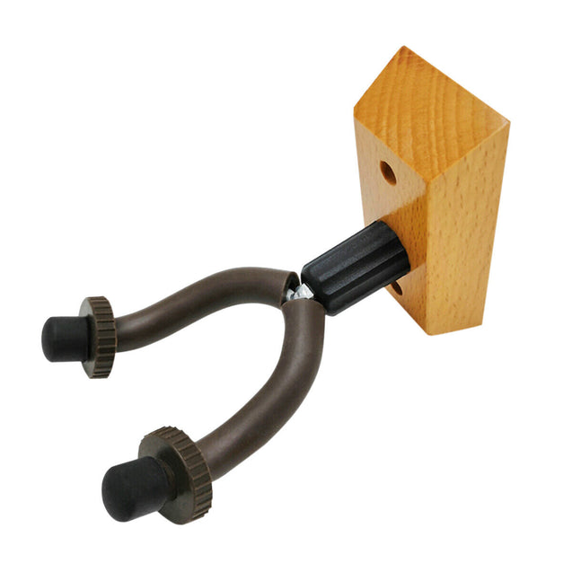 2 PCS Guitar Hangers Wall Mount Adjustable Arm Instrument Display Holder Wooden