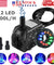 Submersible Water Pump with 12 LED 16W Lights for Fountain Pool Garden Pond Tank
