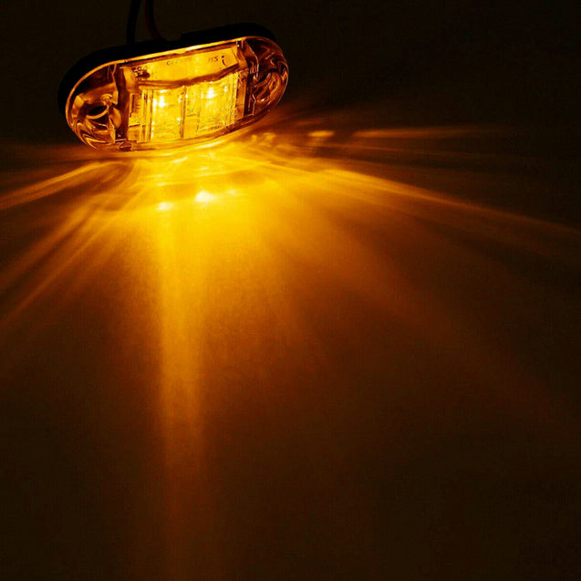5pc Amber 5pc Red LED Car Truck Trailer RV Oval 2.5" Side Clearance Marker Light